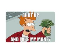 ACME LABS Shut up and Take My Money Credit Card Sticker, EC Card Sticker, Fry Credit Card Skin Cover Sticker, Funny Card Cover Mat, No Bubbles, Slim, Waterproof, red, No Chip, Classic