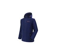 Acme Projects Men's Fleece Lined Softshell Jacket with Detachable Hood, Waterproof, Breathable, 8000mm/5000gm, YKK Zipper (Medium, Navy)