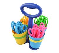 Acme Scissor Caddy with 24 Pointed Scissors Assorted, Acrylic, Multicoloured