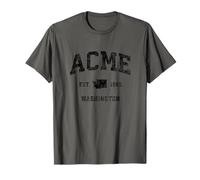 Acme Washington WA Vintage Athletic Black Sports Design T-Shirt