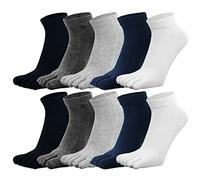 ACMEDE 10 Pairs Women's Five Finger Toe Socks Soft Cotton Blend Casual Sport Socks, Breathable Five Finger Toe Socks for Women Girls Multipack for Spring Summer Fall, UK 3-7, EU 35-40 (5 Colors)