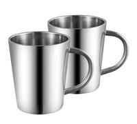 ACMEDE 2Pcs 320ml Stainless Steel Coffee Mug, Double Walled Coffee Cup, Metal Insulated Mug, Camping Mugs, with Handle,for Travel,Home,Office