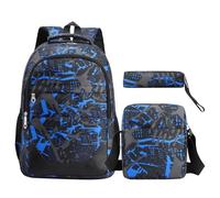 ACMEDE 3 Piece School Bag Set for Teens Large Capacity 14 Inch Secondary College Student Backpack with Shoulder Bag and Pencil Case for Girls Boys Lightweight Bookbag Rucksack Casual Daypack