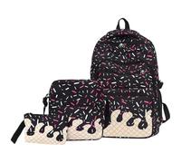 ACMEDE 3pcs Girl's School Backpack Shoulder Bag with Ice Print, Black, Taille unique, Casual