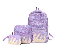 ACMEDE 3pcs Girl's School Backpack Shoulder Bag with Ice Print, purple, Taille unique, Casual