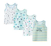 ACMEDE 4 Pack Boy's Underwear Vests Soft Cotton Tank Tops Kids Boys Girls Summer Sleeveless Vests Undershirts Little Boys Cartoon Frog Dinosaur Vests Tops for Age 2-12 Years (Style 2, 100)