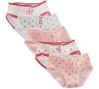 ACMEDE 5 Pack Ladies Cotton Underwear Lovely Floral Briefs Mid Rise Full Briefs Soft Comfy Knickers for Women and Teen Girls Cotton Underpants Honey Peach Style Briefs Underwear, XL