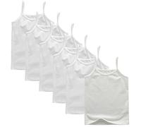 ACMEDE Girls Undershirt, 6 Pack Cami Camisole Tank Tops Cotton Tanks Vest Sleeveless Top Assorted Cotton Undershirts Spaghetti Strap Tank Tops for Girls Age 1-7 Years (2-3 Years, White)