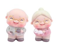 ACMEDE Grandparents Figurine Cake Topper for Grandpa Grandma Cake Ornaments Mini Figure Old Man Old Lady Statue Old Life Home Decor for Birthday Party Decor Wedding Anniversary Day Gifts (Style 1)