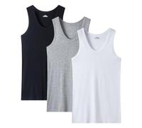 ACMEDE Men's 100% Cotton Singlet Sleeveless Vests Bodybuilding Training Gym Tank Tops Basic Plain Colour Casual Undershirt 3Pcs