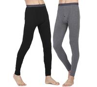 ACMEDE Pack of 2 Men's Thermal Trousers Long Johns Warm Underwear Baselayer Mens Autumn Winter Thermal Bottom Leggings Spring Fall Soft Trousers Leggings Pants
