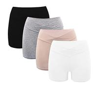 ACMEDE Pack of 4 Women's Maternity Underwear Soft Cotton Pregnancy Safety Panties Stretch Low Rise Shorts Maternity Briefs Overbelly Underpants Pregnant Women Underwear Knickers