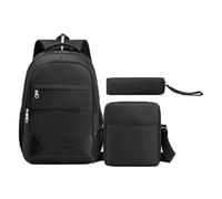 ACMEDE Primary School Backpack with Shoulder Bag and Pencil Case for Children Boys College Large Travel Bags 6th 5th 4th 3rd CM2 CM1, Black, 3er packs, Classic