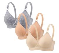 ACMEDE Push Up Padded Nursing Bra Without Underwire with Adjustable Straps Maternity Bra Pregnancy & Sleep Bra, 3 Packs, 12