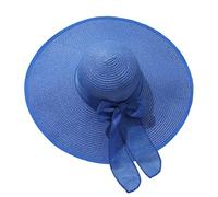 ACMEDE Sun Hats Women Summer Foldable Brim Beach Straw Hat Ladies Sun Hat UPF UV Protection Floppy Straw Hat Wide Brim 5.7 inch Packable Summer Beach Hat for Travel, Royal Blue