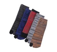 ACMEDE Tabi Socks 5 Pairs, Japanese Style V Toe Split 2-Toe Socks for Women and Men, Unisex Striped Cotton Flip Flop Value Pack