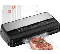 Acmeenjoy Vacuum Sealer Machine 85Kpa, Automatic Food Vacuum Sealer with Cutter & Bag Storage, Multi-Functional, with 40pcs Vacuum Bags/1 Roll 28x600cm Bag/Hose, for Dry/Soft/Moist Foods