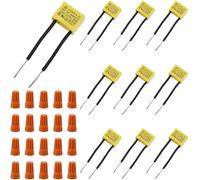 Acmerota 10 Pcs LED Capacitor Fits for LED Light Switch, 0.22uf 275VAC X2 MKP Polypropylene Film Safety Capacitors for LED Lighting Lamp Removal Interference, with Wiring Connector