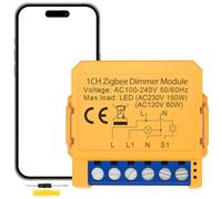 Acmerota 150W Smart Dimmer Switch Module Zigbee Smart Light LED Dimmer Switch Module 1 Gang 2 Way WiFi Smart Alexa DIY Mini Dimmer LED Light Switches Compatible LEDs & Incandescent,Voice & App Control