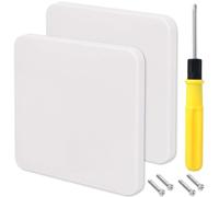 Acmerota 2Pack Single Blank Plate Hidden Screw Hole 1 Gang Square Shape Blanking Plate Cover Electrical Socket Blanking Plate Single Gang for Electrical Socket Plug Socket Cover Exposed outlets