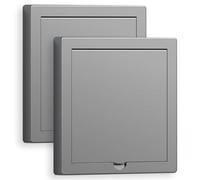 Acmerota 2Pcs Single Blanking Plate with Opening Grey Socket Cover Single Blank Plates Overlay 1 Gang White Blanking Plate for 86 Type Unused sockets, Electrical Shock Protection