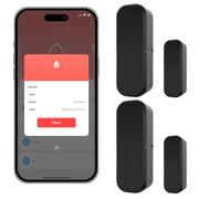Acmerota 2Pcs WiFi Door Sensor Black Smart Door Alarm Wireless Door Open Sensor AlarmChime, for Alarm System Compatible with Alexa & Google Home