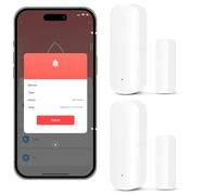 Acmerota 2Pcs WiFi Door Sensor Door and Window Sensors Smart Doors-Alarm Wireless Open Sensor Chime for Alarm System Compatible with Alexa & Google Home via Smart Life App