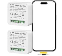 Acmerota 2Pcs ZigBee Mini Smart Switch Mini Smart Light Switch Switches DIY Breaker Module 2 Way Control 16A Zigbee Hub Require Compatible with Alexa, Google Home, Neutral Wire Required