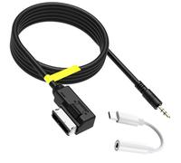 Acmerota 3.5mm AMI MDI MMI Cable Jack Connector AMI Cable with AUX Input Compatible for Audi A3/A4/A5/A6/A7/A8/S4/S6/S8/Q5/Q7/R8/TT, for VW MDI Box or MMI System, for Type-C Mobile Phone