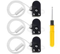 Acmerota 3Pcs Recessed Cord Switch 2A 250V AC On-Off Pull Chain Cord Switch Side Action Mini Pull Switches for Bathroom Pendant Lights Wall Lamp with Screwdriver