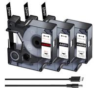 Acmerota 40910 40911 40912 Compatible for Dymo Label Tape Replacement for Dymo D1 Tape 12mm x 7m S0720530 for Dymo Tape LabelManager 160 210D 280 360D 420P