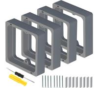 Acmerota 4Pcs 1 Gang Square Spacer 0.78IN/20MM Stackable Single Socket Spacer Grey Square Spacer Frame Back Box Plate for Light Switches Pattress Box Increased Installation Space