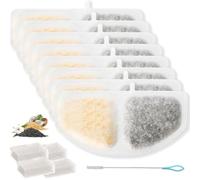 Acmerota 8Pcs Cat Water Fountain Filter for HM-02 Cat Water Fountain Compatible for oneisall HM-02 2.5L for Drinking with 4Pcs Pump Filter & Clean Brush