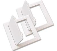 Acmerota Access Panel 250 * 250mm Inspection Hatch ABS Access Panel Door White Opening Flap Cover Plate for Inspection Hatch, Fuse Box Cover Cabinet, OD:280 * 280mm, Pack of 2