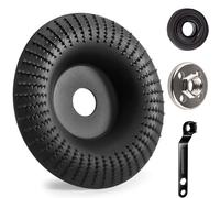 Acmerota Angle Grinder Wood Carving Disc 115mm Wood Grinding Wheel Grinder Shaping Disc for 22mm Angle Grinders Arbor, for Woodworking Tools Polishing, with Angle Grinder Pressure Plate Kit