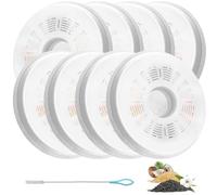 Acmerota Cat Fountain Filter Replacement for Catit 3L Flower Cat Drinking Water Fountains, 8 Pack Fountain Filters Compatible with 3L Flower Pet Water Dispenser, with Clean Brush