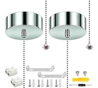 Acmerota Crystal Pendant Pull Cord Light Switch Bathroom Light Pull Cord Chrome Pull Cord Lights Switch Shower Pull Cord Switchs with 150cm Chain for Bathroom Toilet Light Ceiling Lights Fan Switch
