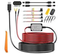 Acmerota Dash Cam Hardwire Kit Type-C Hard Wire Kit Fuse for Dashcam 12V-24V 5V 3A Car Dash Camera Charger Power Cord 11.4ft with Low Voltage Protection Five Minute Delay