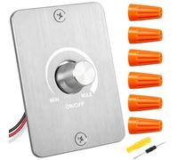 Acmerota DC 12V Dimmer Switch PWM LED Dimmer Switch Low Voltage Switch Rotary Knob Push ON OFF Install for Campervan RV Boat Truck Caravan Trailer with 6 Terminal Caps (White)