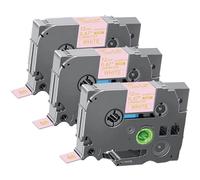 Acmerota Gold on Pink 12mm Satin Ribbon Label Tape Replacement for Brother TZe-RE34 0.47'' Ribbon Tapes Compatible for Brother Ptouch PT-D210 PTH110 E110 PT-H200, 3-Pack (No Adhesive Layer)