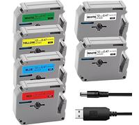 Acmerota Label Tape for Brother P-Touch M-K231 M-K431 M-K531 M-K631 M-K731 M Tape 12mm 8mm for PTouch Label Maker PT-90 PT-M95 PT-65 PT-70 PT-85 PT-45M PT-BB4 PT-55BM PT-55S