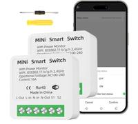Acmerota Mini WiFi Smart Light Switch DIY Breaker Module with Power statistics 16A Smart Home WLAN Bluetooth Switch Wireless Switches ompatible with Google Home,Alexa Echo