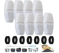 Acmerota Replacement Filter for 3.2L 2.5L 108oz 84oz Cat Water Fountain, 8+8 Pack Cats Water Fountain Filter Compatible for 3.2L/108OZ & 2.5L/84.5OZ Cats Fountains with Clean Brush