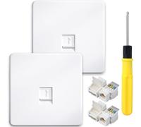Acmerota RJ45 Socket Cat6 Ethernet Wall Socket Single 1-Port Port Faceplate Flat Ethernet Wall Plate for CAT6 Long Life Time Set Multiple Tool-Free Network Interface modules