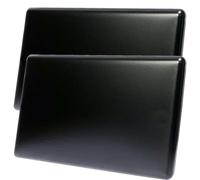 Acmerota Screwless 2-Gang Blanking Faceplate Self-Adhesive Blank Faceplate Flat Cover Double Blanking Plate Cover, Round Edges 185 * 100mm Extensive Coverage for 2-Gang Pattress Boxes, Black