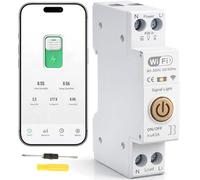 Acmerota Smart Circuit Breaker 1P+N DIN Rail WiFi Smart Switch Over/Under Voltage and Overload Protection for Alexa for Google Assistant for Tuya With Metering Voice Control Time Measurement