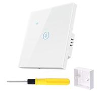 Acmerota Smart Immersion Heater Timer Switch, 20A 4000W, Works with Google Home Alexa and Smart Life APP Tuya, White, 45mm Deep Box