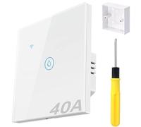 Acmerota Smart Immersion Heater Timer Switch, 40A 2.4G WIFI Smart Wall Touch Boiler Switch Water Heater Timer Switches Works with Alexa Google Home and SmartLife APP Tuya