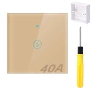 Acmerota Smart Immersion Heater Timer Switch 40A 8000W Water Heater Timer Switches WIFI Smart Wall Touch Boiler WiFi Water Heater-Switch Compatible with Alexa Google Home & Smart Life APP (Gold)