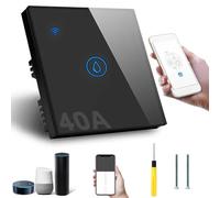 Acmerota Smart Immersion Heater Timer Switch Balck 40A WIFI Smart Wall Touch Boiler Switch Immersion Heater Timer Switches Works with Alexa Google Home and SmartLife APP Tuya